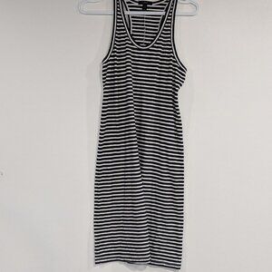 J.Crew Striped Scoop Neck Jersey Midi Dress Navy Blue White Size Small